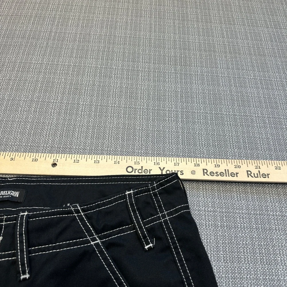 True Religion Brand Cargo Pants Mens 32x31 Y2K Black Contrast Stitch Sttreetwear